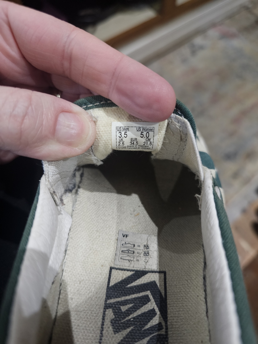 Vans Slip-On Checkerboard in Teal and White - Picture 4 of 5